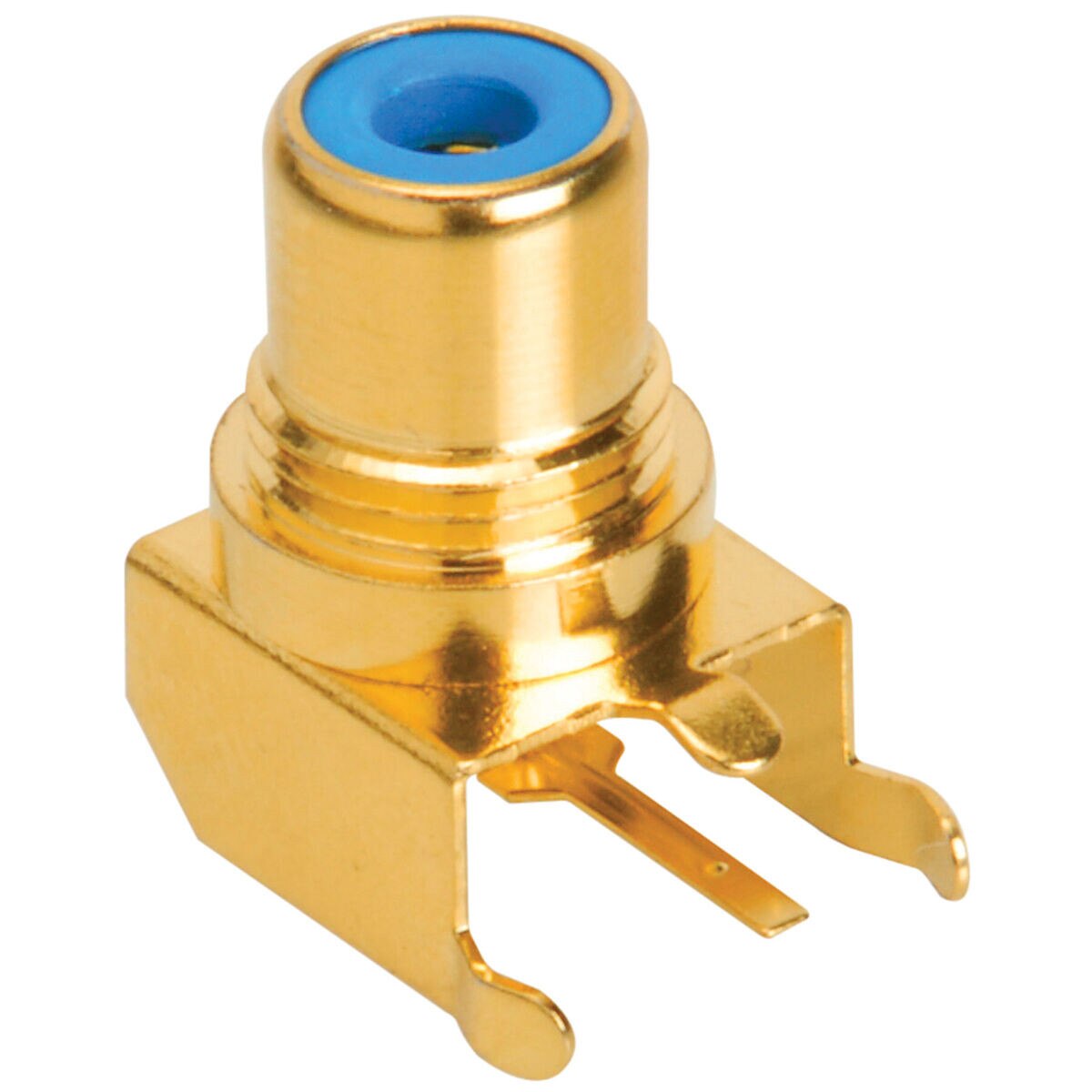 RCA Jack PCB Mount Gold Plated Right Angle Blue